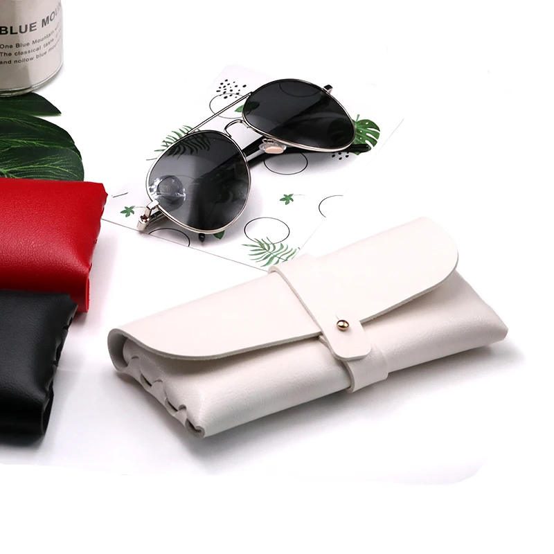 

COLOUR_MAX Fashion Men Women Portable Glasses Case PU Leather Foldable Glass es Box For Eyeglass oversize Sunglasses