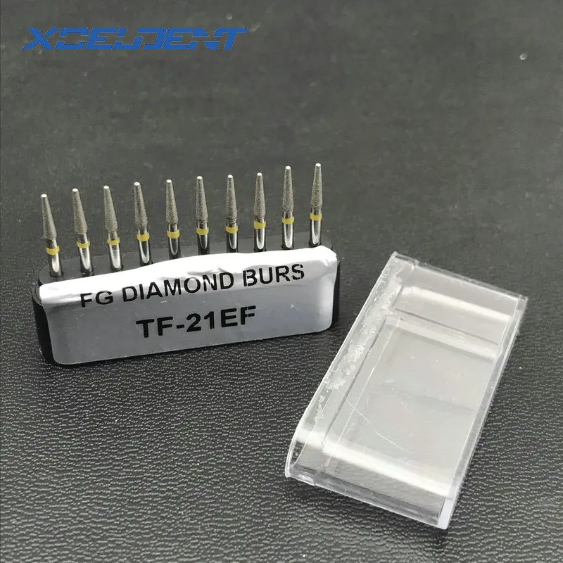 TF-21EF 10pcs Dental Diamond Burs Drill Dia-burs Polishing Smoothing Whitening Product For High Speed Handpiece Medium FG 1.6M - Цвет: TF-21EF