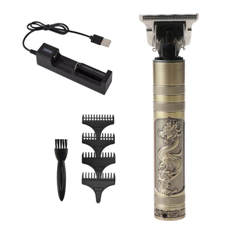 

Professional Hair Clippers Men T-Blade Beard Trimmer Barber Grooming Kit Rechargeable Cordless Haircut Machine X37C