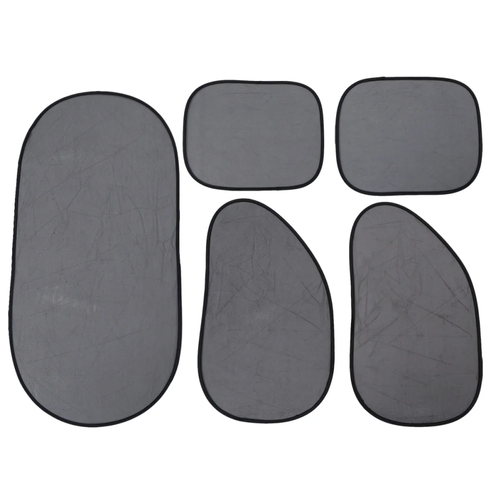 

5pcs Foldable Mesh Car Rear Right Left Side Windscreen Cover Car Sunshade Window Suction Cup Sun Visors Shade Sunshade Mesh Cove