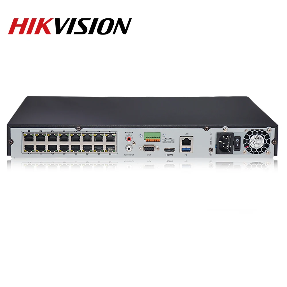 Günstig Hikvision PoE NVR DS-7616NI-K2/16P 16CH H.265 12mp POE NVR Für Ip-kamera Unterstützung Zwei-wege Audio HIK-CONNECT