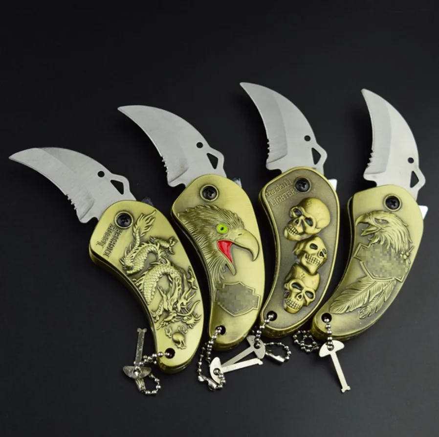 Новинка креативная металлическая Бутановая газовая зажигалка в виде черепа