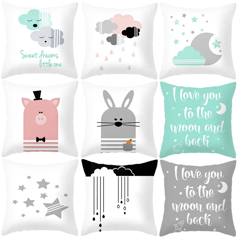 

Простой мультфильм Подушка Чехол наволочки для украшения дома, дивана, стула, декоративная подушка чехол s