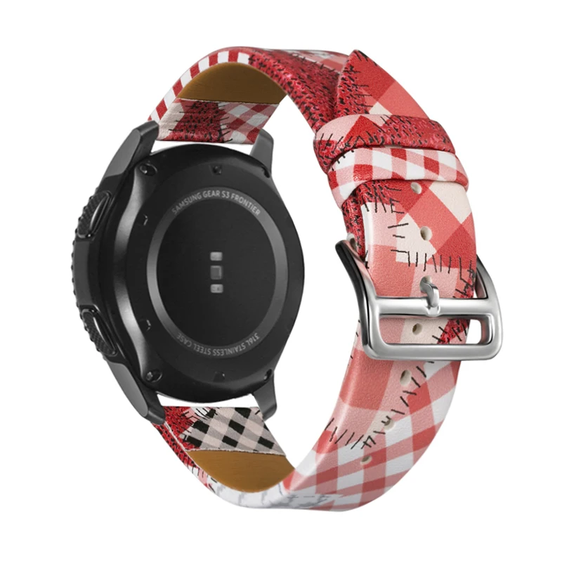 Ремешок кожаный 22 мм для Samsung galaxy watch 46 gear S3 Frontier huawei gt 2 браслет amazfit GTR 47