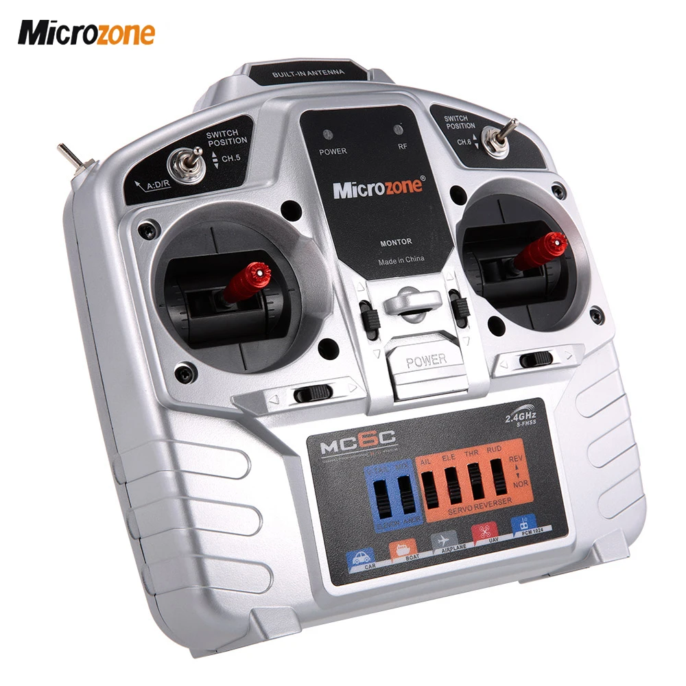 Пульт дистанционного управления MicroZone MC6C с MC6RE/Mini MC6RE/MC7RB 2,4G приемником для радиоуправляемого дрона с фиксированным крылом SU27