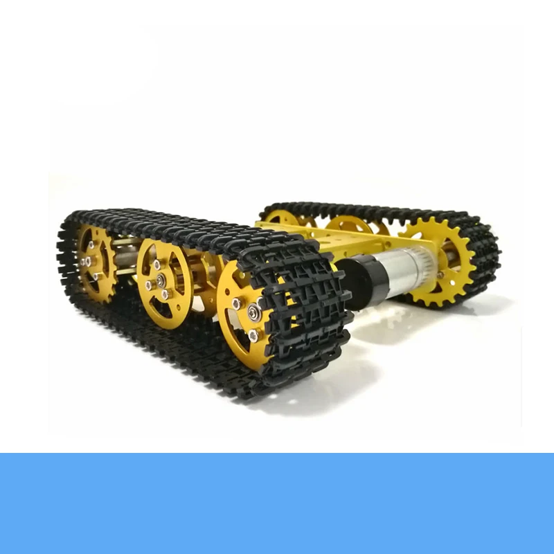 Золотой мини T100 металлический rc Танк шасси комплект с высоким крутящим моментом DC Мотор скорость отзывы умный гусеничный робот образование DIY для Anduino