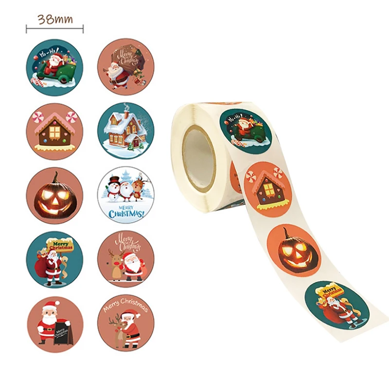 

500 шт Рождественский подарок украшение наклейка/награда наклейки для упаковки канцелярские наклейки фестиваль счастливые украшения этике...