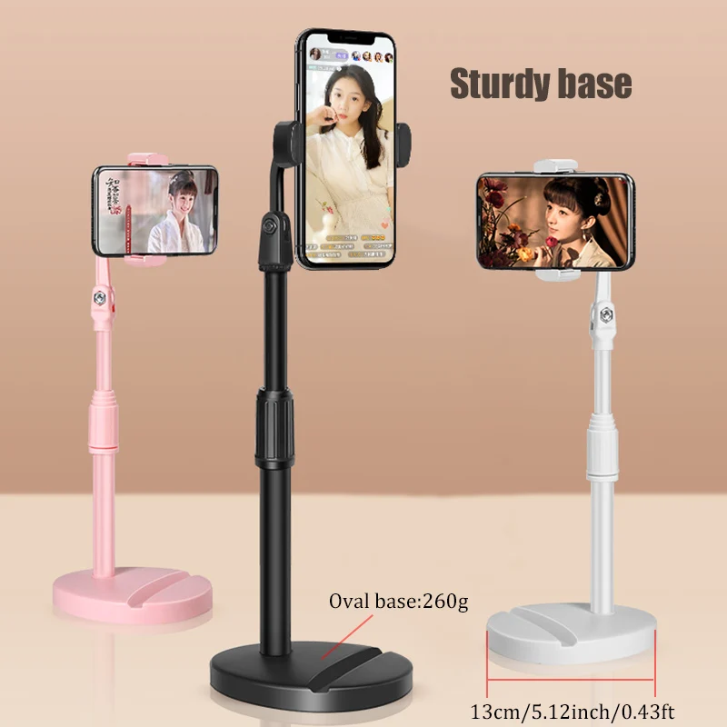 mobile phone holder tablet stand 2 in 1 desk 360 rotate for desktop live streaming overhead shoot video round base for xiaomi free global shipping