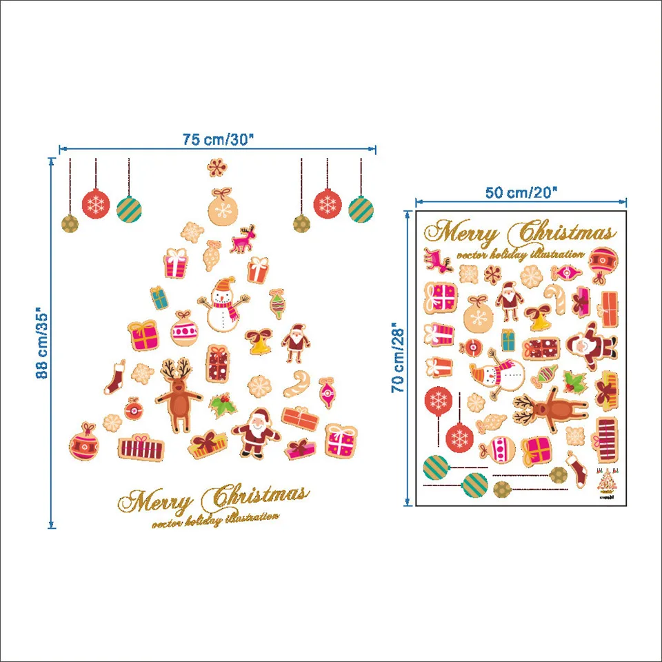 Современные рождественские украшения наклейки на стену для гостиной