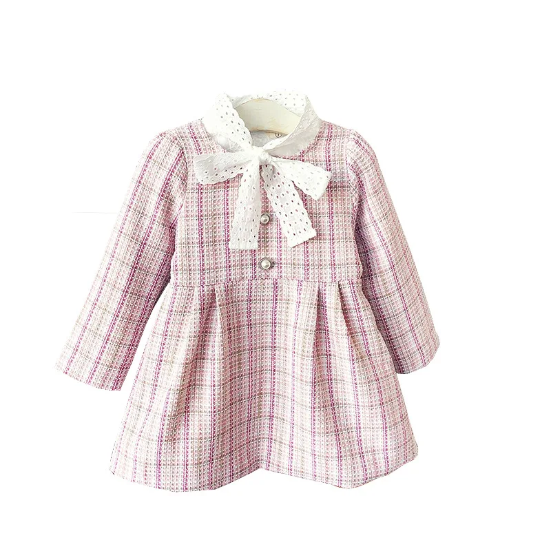 Платье для девочек Весенняя Осенняя детская одежда без бархата в европейском и