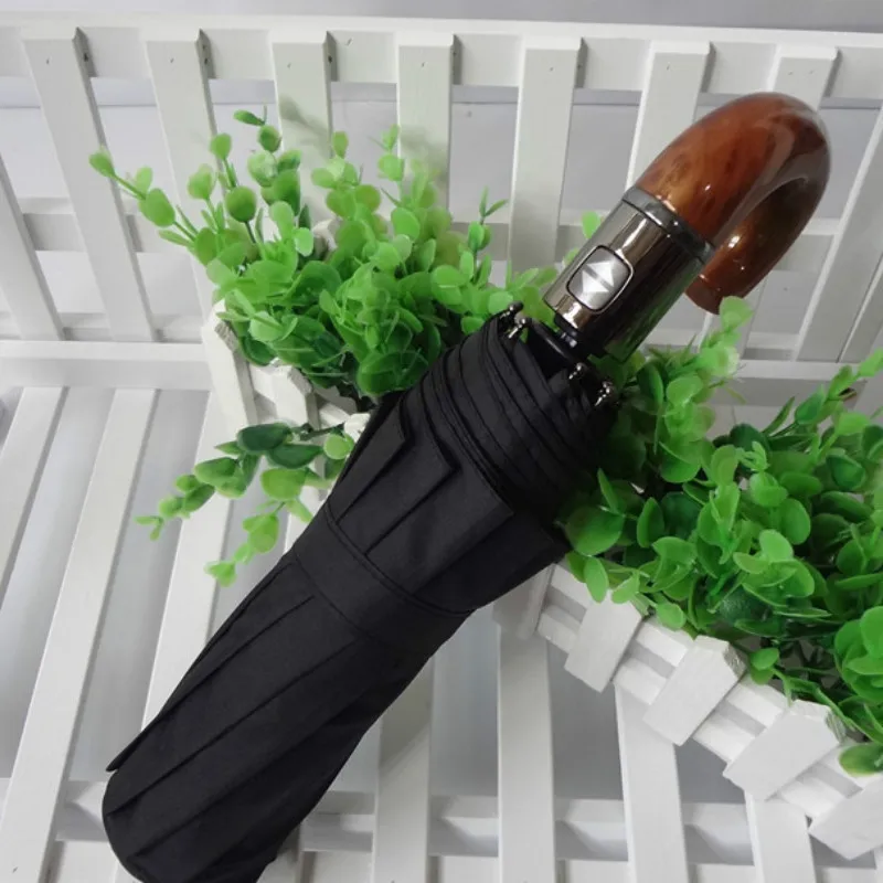 

Umbrella classic English style automatic strong windrinstant 3 folding umbrella business rain Parasol quality male WF1019