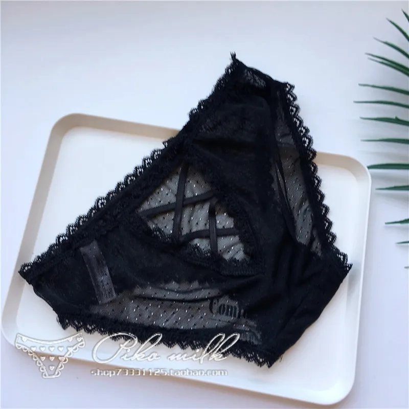 Black SP&CITY, Европейское элегантное бесшовное нижнее белье, кружевные открытые женские трусики, сексуальные трусики с перекрещивающимися завязками, Прозрачное нижнее белье - Цвет: Black