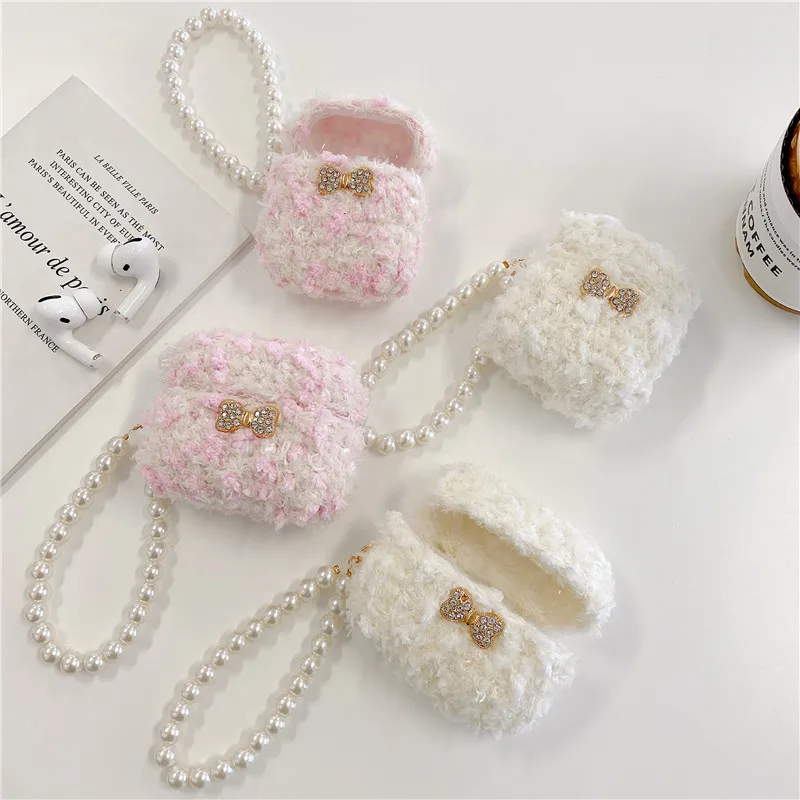 

For airpods case luxury Plush Protective Cover For airpods air pods pro 2/3 Cover Earphone Case fundas