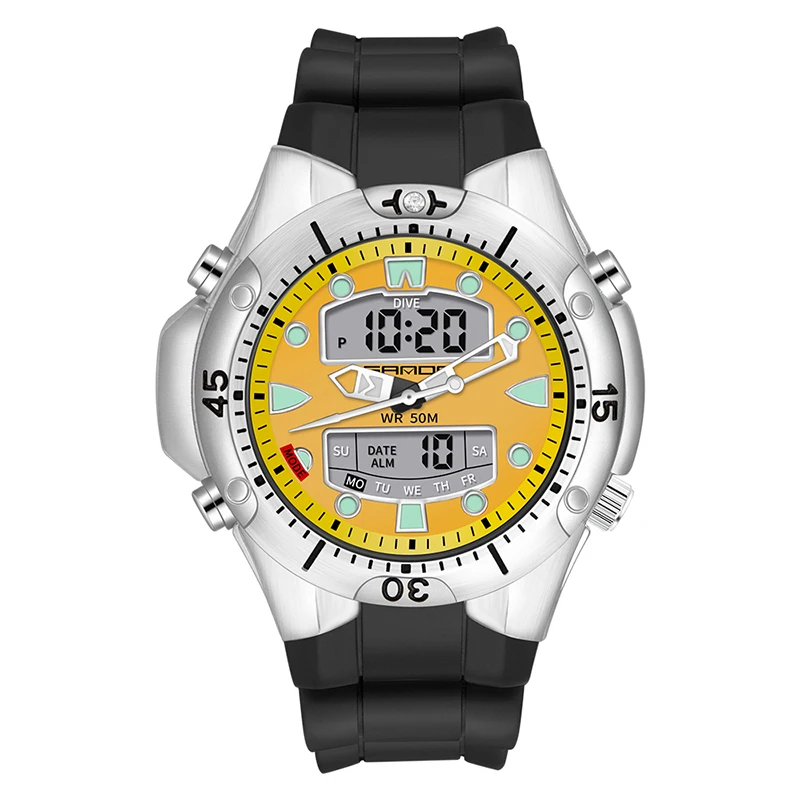

SANDA Men's Sports Watch 3009 modern Digital Wristwatch Gift Man Luxury Waterproof Women Electronic Clock Fashion GMT Dual Time