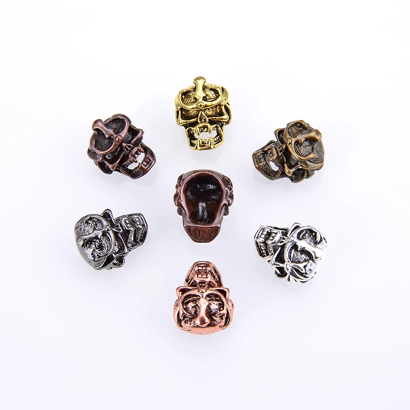 

10 Piece Wholesale Zinc Alloy Comic Combatant Mask Perforated Beads Suitable for Natural Gem Beaded DIY Bead Jewelry