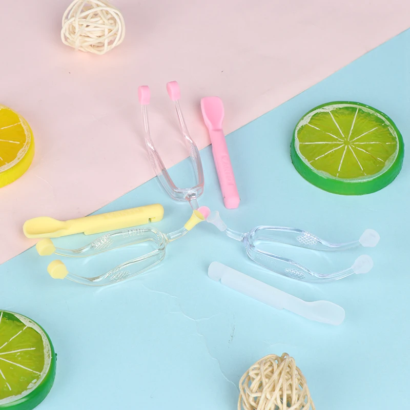 

New Eye Care Contact Lenses Inserter Remover Silicone Soft Tip Tweezer Stick Case Set Contact Lenses Wearing Tools