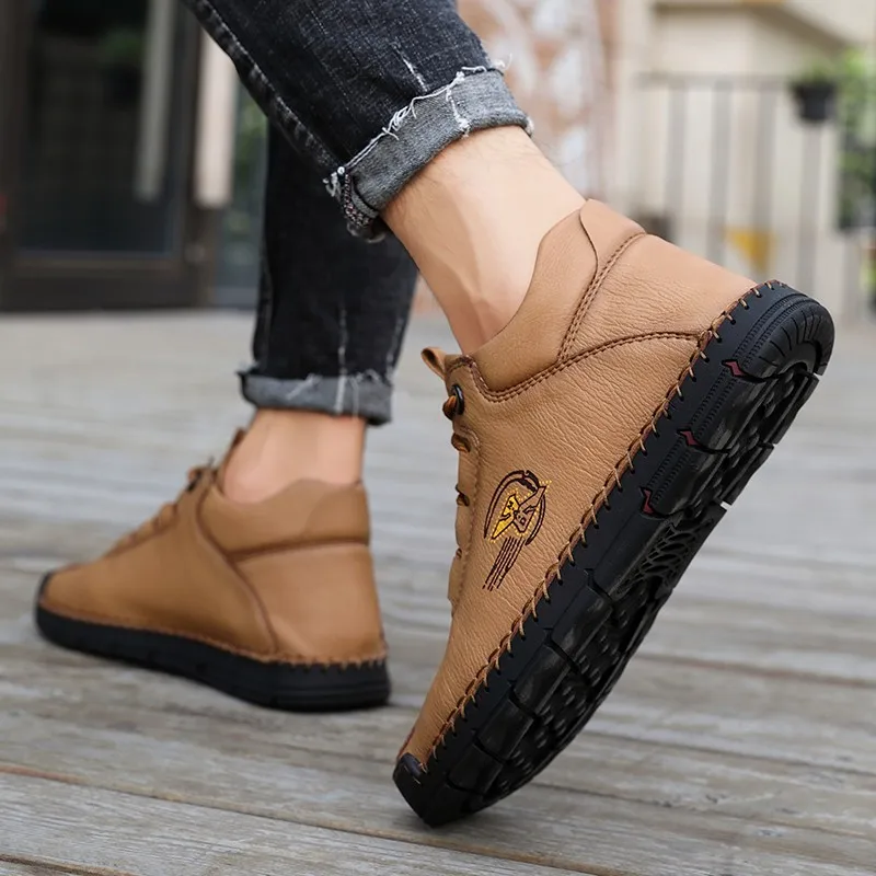 Мужские зимние ботинки на меху черные теплые кожаные водонепроницаемые