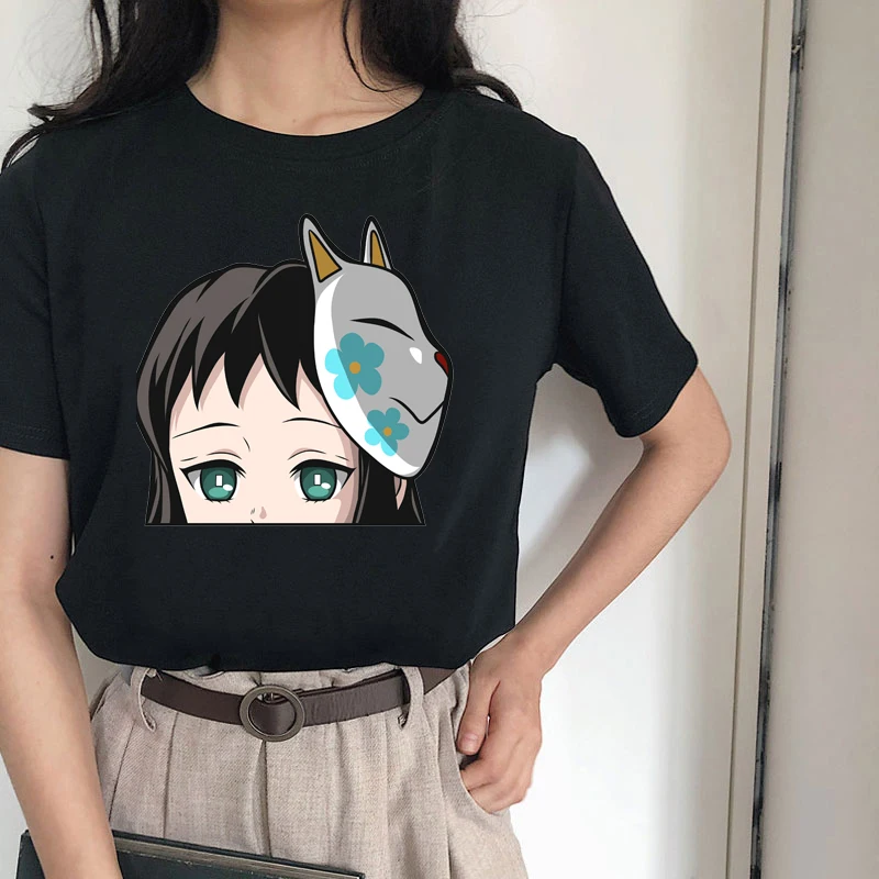 

Kawaii Fashion Urban Friends T-Shirts Demon Slayer E Girl Grunge Clothes 2021 Summer T-Shirts Mask Male Cartoon Printing T-Shirt