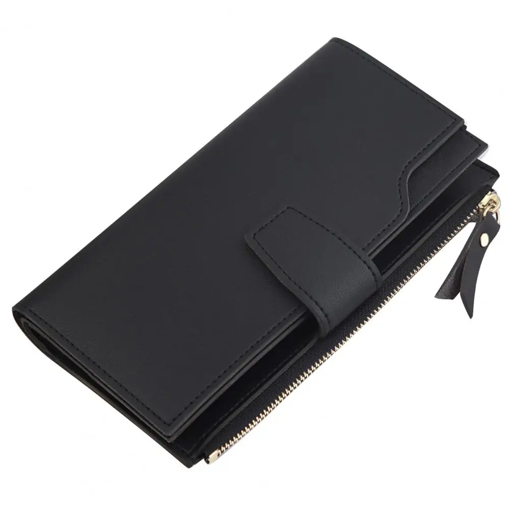 

hot Wallet Zipper Large Capacity Solid Color Blocking Luxury Card Holder Organizer for Gift