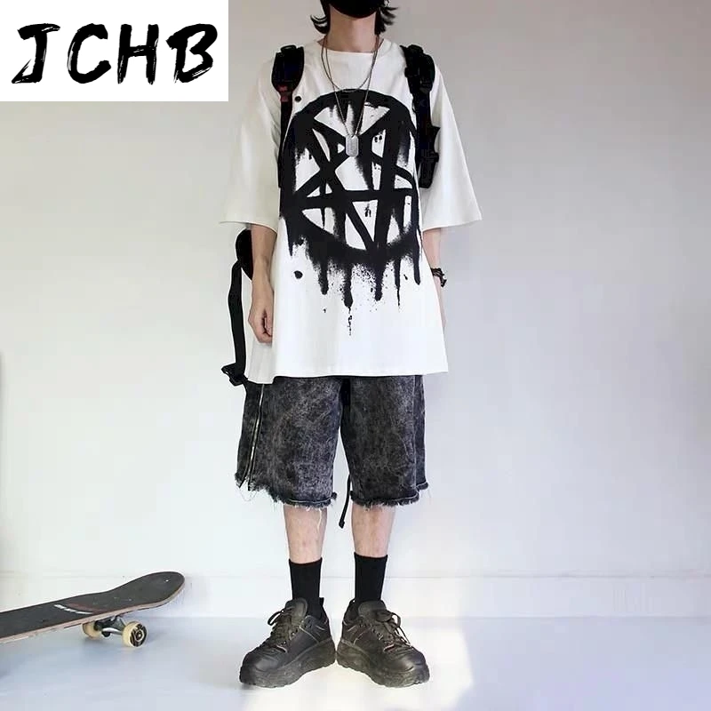 

2021 Ins Treet Graphic t Shirts Harajuku Tshirt Oversized t Shirt Men Clothing T-shirts Couple Clothes Korean Plus Size Summer T