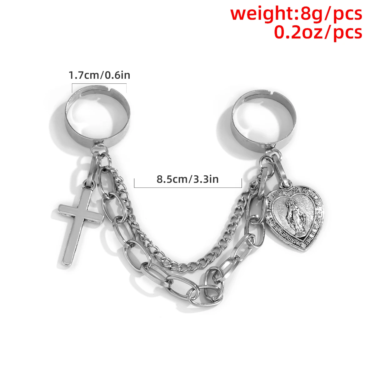 

2021 New Punk Cool Hip Pop Ringen Multi Layer Verstelbare Ketting Vier Open Finger Rings For Women Men Geometric Unisex Jewlery