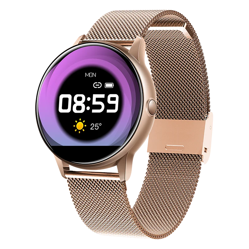 gold Wearpai C009 полностью умные часы с сенсорным экраном для Android iOS IP68 Водонепроницаемый фитнес-трекер монитор сердечного ритма умные часы для мужчин - Цвет: gold