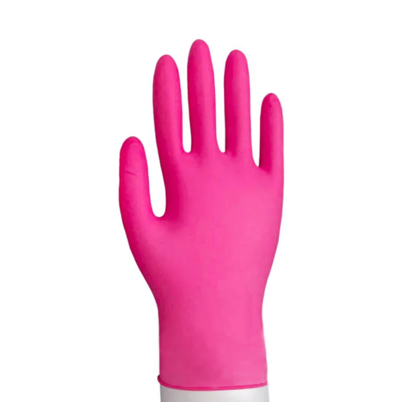 red glove FSUP 100 шт одноразовые нитриловые перчатки рабочие перчатки для приготовления пищи кухонные универсальные бытовые садовые татуировки Красота - Цвет: red glove