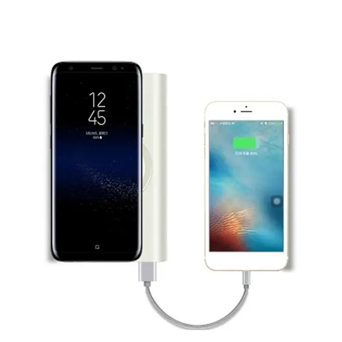 Банк питания 10000mah QI Беспроводное зарядное устройство портативное мобильное Powebank