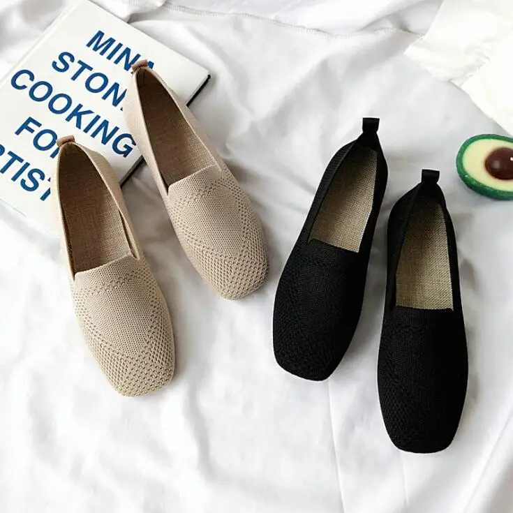 

Women Vulcanized Shoes High Quality Women Sneakers Slip On Flats Shoes Women Loafers Plus Size 42 Walking Flat