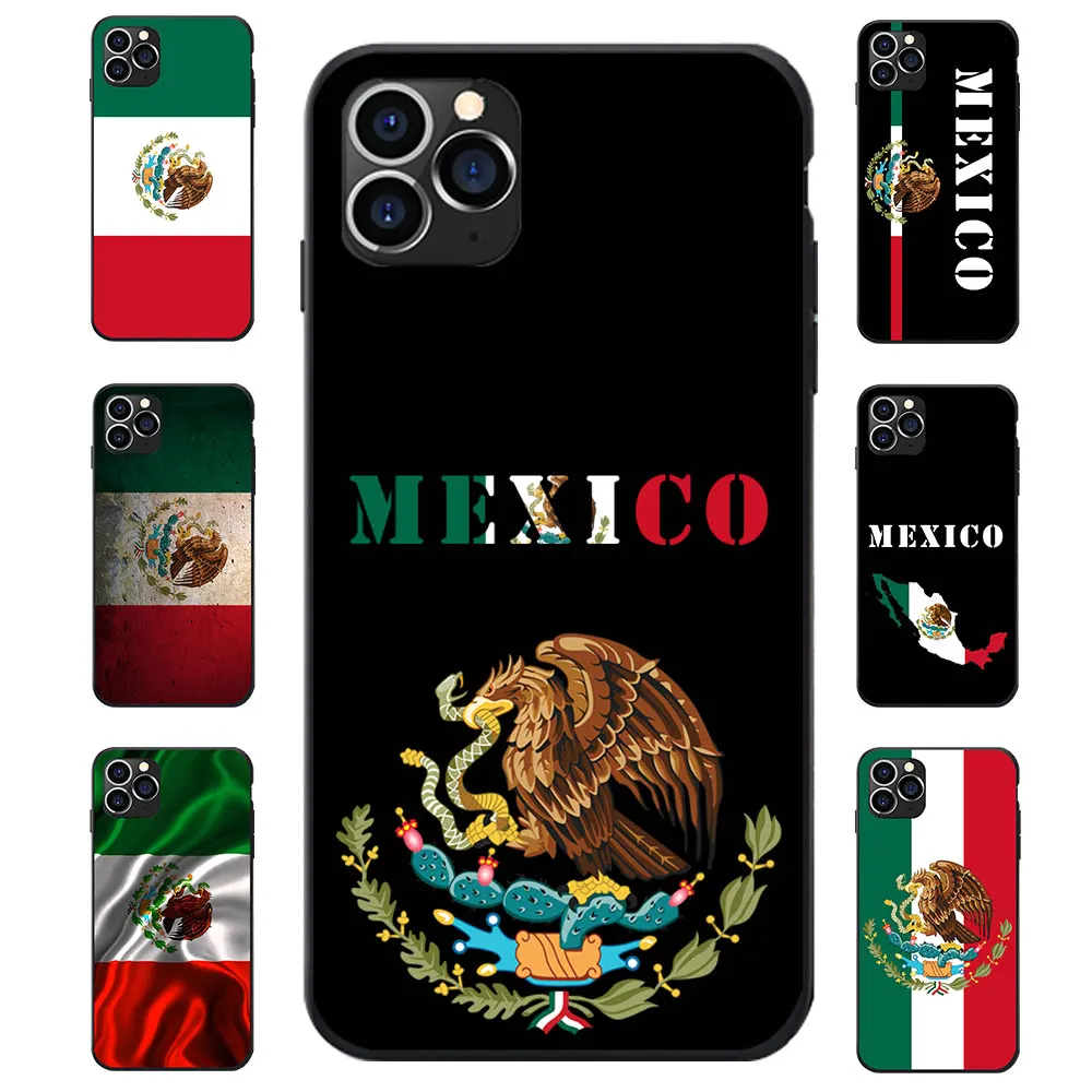 Mexico National Flag Coat Of Arms Theme Soft TPU Phone Cases For iPhone 6 7 8 S XR X Plus 11 Pro Max |