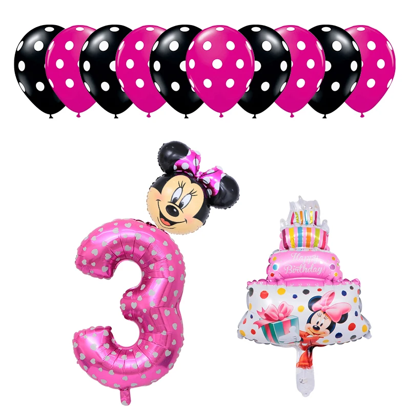 13pcs 13 шт. шары Микки Минни Маус 30 дюймов цифры латексные воздушные шары торт детский душ 1 2 3 4 5 6 ST День Рождения вечерние украшения мультфильм - Цвет: 13pcs