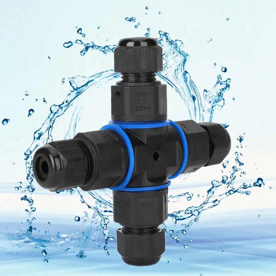 

electrical cable waterproof connector 4-Way Junction Box Connector IP68 Brass Nickel Plated Terminal 13A/250V