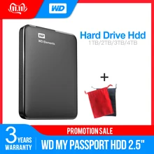 Western Digital WD Elements портативный жесткий диск 1 ТБ 2 ТБ 4 ТБ внешний hdd 2,5 дюймов USB 3,0 жесткий диск для ПК ноутбука