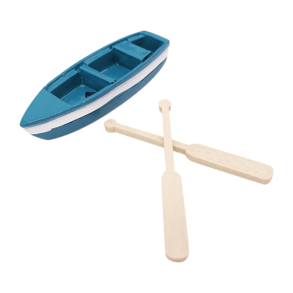 Детские игрушки Изысканный Синий Мини лодка миниатюрный для 1/12 кукольный домик