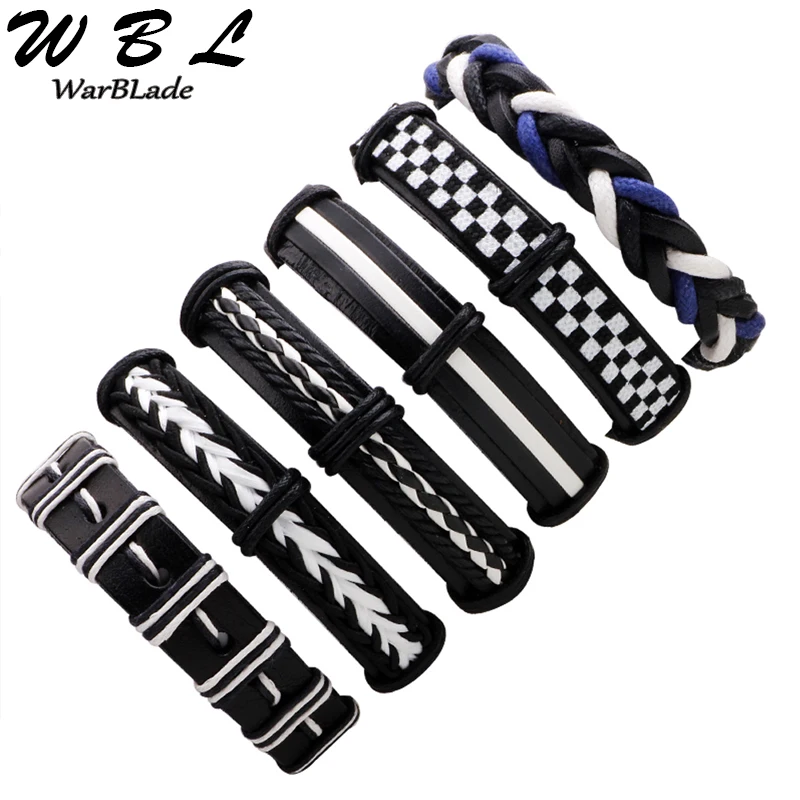 Браслет мужской из натуральной кожи 6 шт./компл.|Браслеты с шармами| |