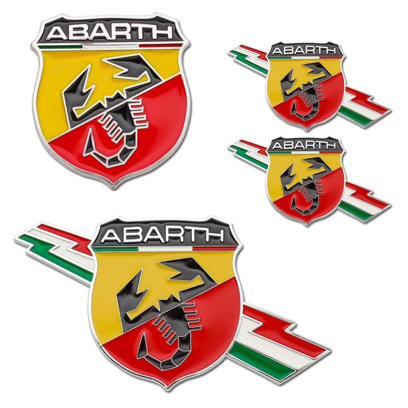 

3D Metal Badge Sticker Emblem Decoration Decal For Fiat abarth 500 500L 124 Spider Coupe Panda Doblo Qubo Tipo Auto Accessories