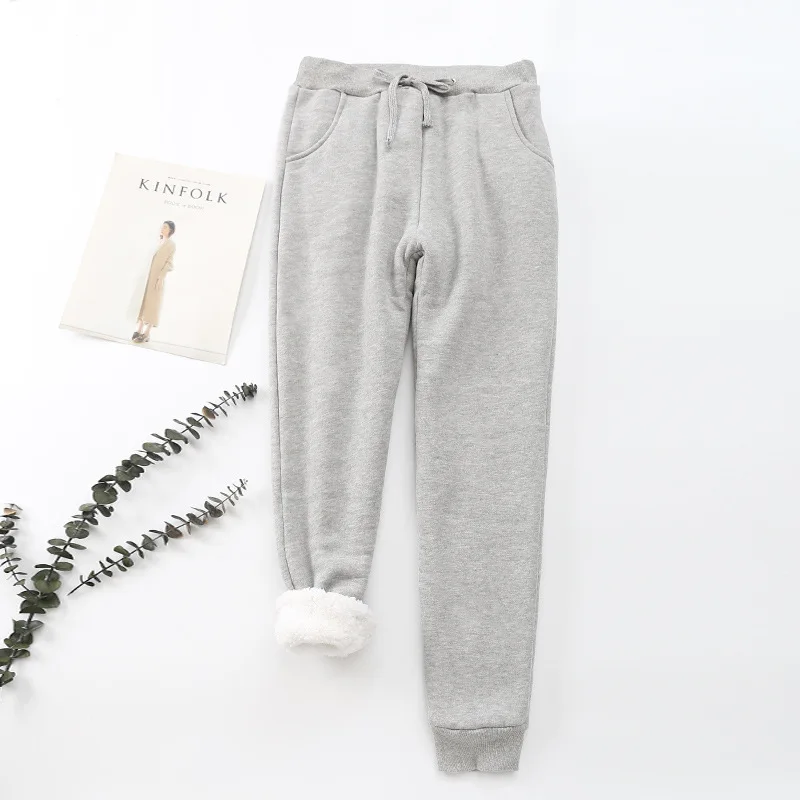 

Casual pants women's autumn and winter new women's pants sports version of lamb cashmere warm cotton pants loose plus size pants