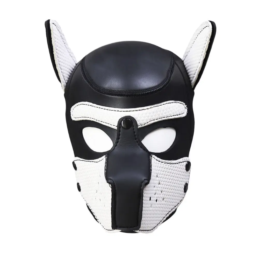 

2021 new fashion Brand New Fashion Padded Latex Rubber Role Play Dog Mask Puppy Cosplay Full Head with Ears 4 Color