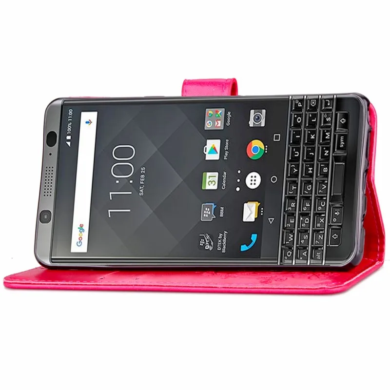 Чехол-бумажник из искусственной кожи OEEKOI с четырехлистным клевером для Blackberry KEYone