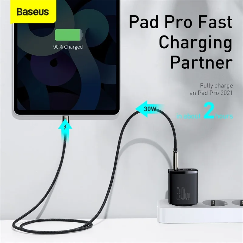 Baseus USB Type C зарядное устройство 30 Вт Зарядное для телефона Быстрая зарядка iPhone 13 12