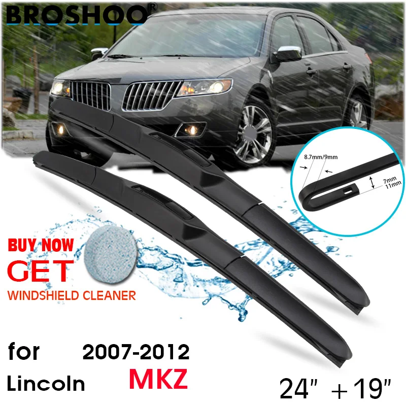 

Car Wiper Blades Front Window Windscreen Windshield Wipers Blades U Hook Arm Auto Accessories for Lincoln MKZ 24"+19" 2007-2012