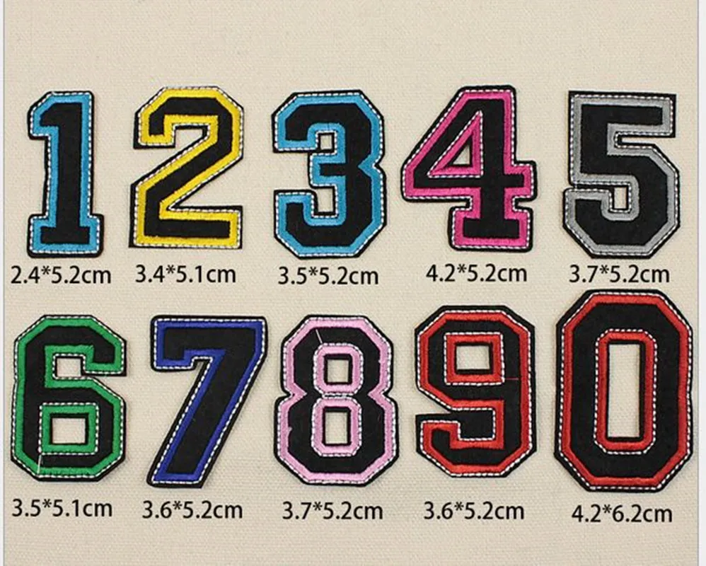 10 шт./лот аппликация от 0 до 9 цифр на одежду клей утюжок вышивка для рубашки сумки