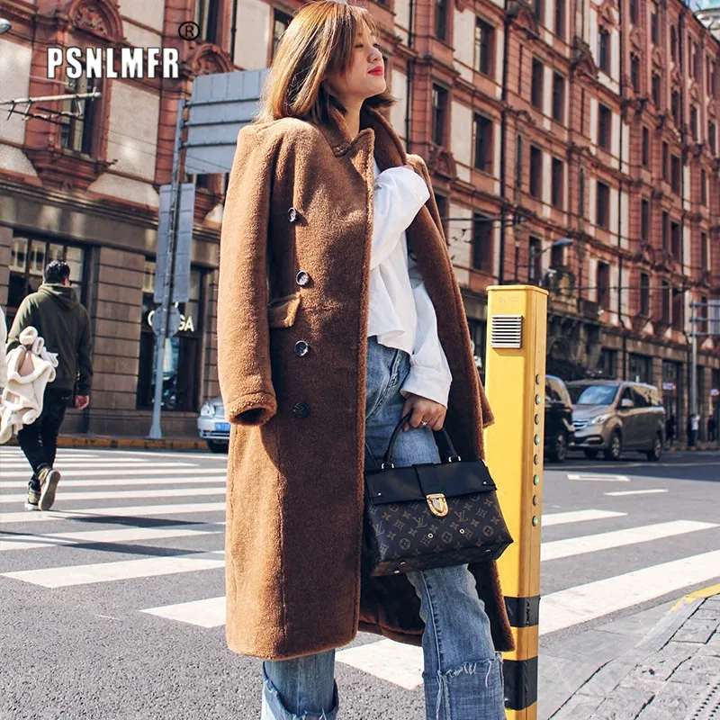 

New Collection Thick Women' Winter Real Fur Coat Import Real Sheep Sharing Fur 2020 Coats Oversized Warm Long Coat Female