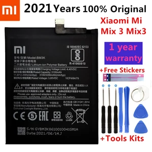 xiao mi original phone battery bm3k 3200mah for xiaomi mi mix 3 mix3 high quality replacement batteries retail package free tool free global shipping