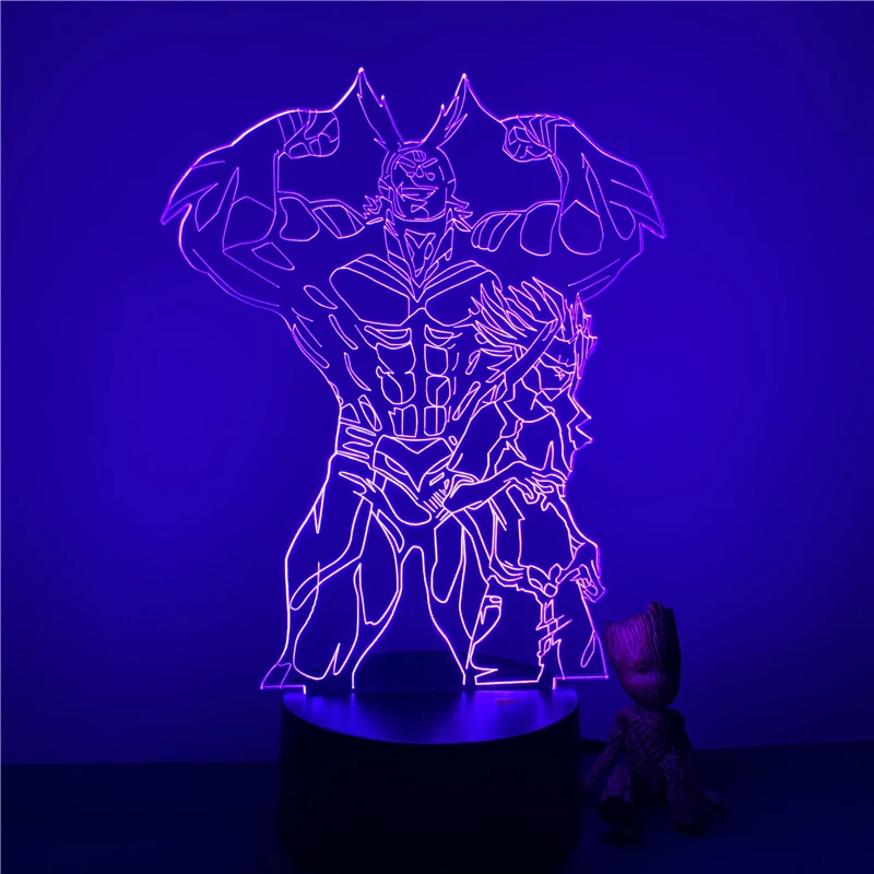 Светодиодный ночник с 3D рисунком Моя геройская Академия все могут быть сильными