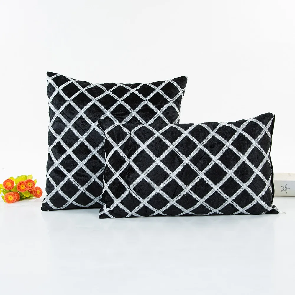 Модный Полосатый дикая лента вышивка плюшевая наволочка пасторальная модная