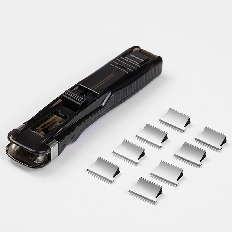 

New Clip Push Stapler Fixed Clips Stapler Binding Clip Reusable Portable Push Clamp Not Damage Paper For Document Paper DOM668