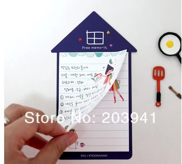 1PC/lot Cute Love house style sticky note memo notepad removeable paper book Korean |