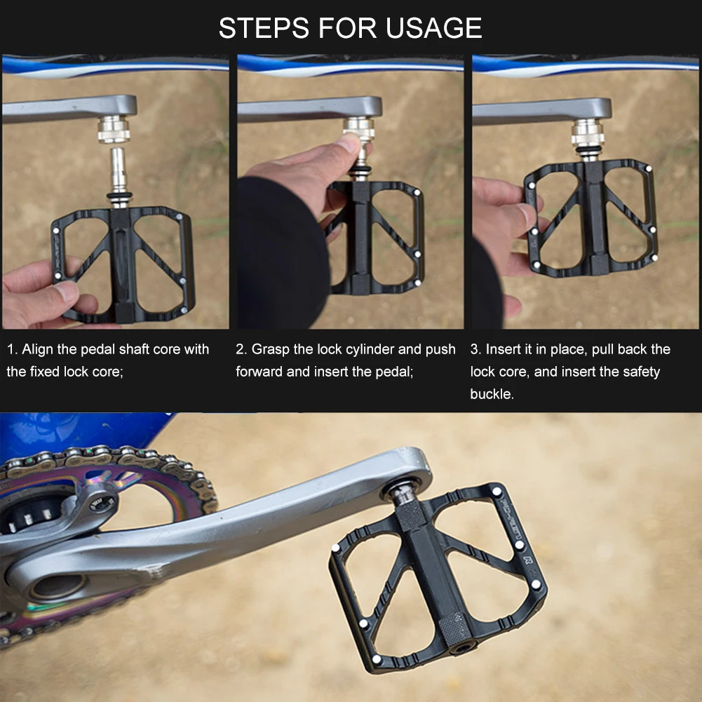 

Bicycle Flat Pedals Mountain Road Bike Pedal Quick Release Non-slip Ultra Light Pedal 3 Bearing Pedal MTB Bike Accessories