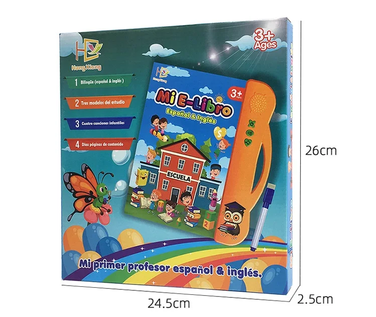 Английская испанская двуязычная электронная книга для обучения компактная с